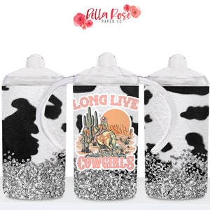 Impression de vache Cowgirl Western 12 oz Kids Sippy Cup Digital Design for Sublimation, 12 oz Tumbler PNG, Commercial Use, Sublimation Kids, Cow Sippy