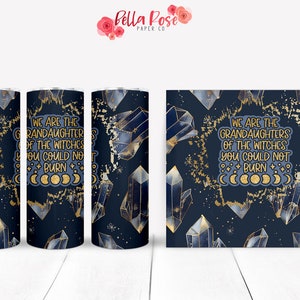 Witchy Crystal 20oz Skinny Tumbler Wrap Cyfrowy projekt do sublimacji, Tumbler PNG, Zastosowanie komercyjne, Sublimacja, Witchy Tumbler