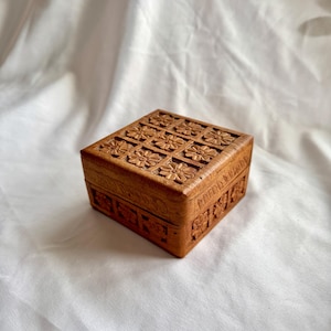 Vintage Carved Wooden Box