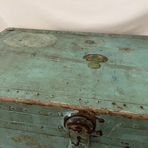 Vintage Weathered Green Suitcase image 4