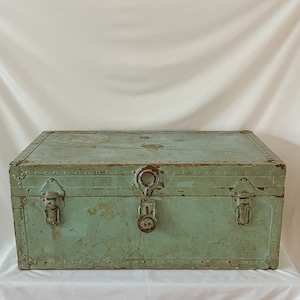 Vintage Weathered Green Suitcase image 5