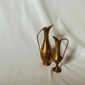 Miniature Vintage Brass Pitchers