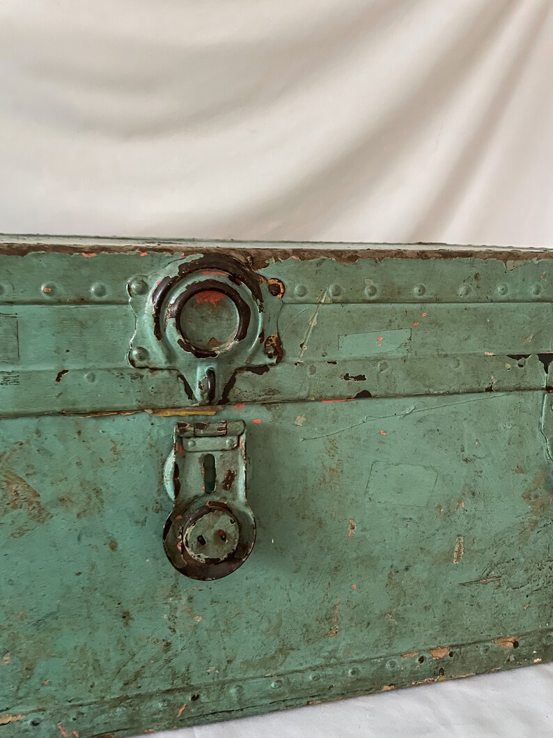 Vintage Weathered Green Suitcase image 2