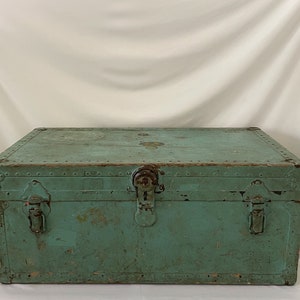 Vintage Weathered Green Suitcase image 3