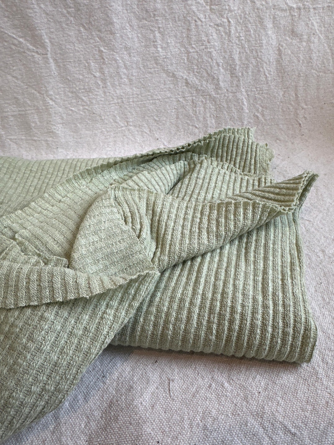 Slub Rib Seafoam Cotton Slub 3x3 Rib Knit Fabric by the Half Yard 100% Cotton ...