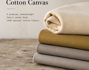 Heavyweight Cotton Canvas Fabric by the Half Yard Durable Utility Cloth for Bags Upholstery Totes Workwear DIY Sewing Projects