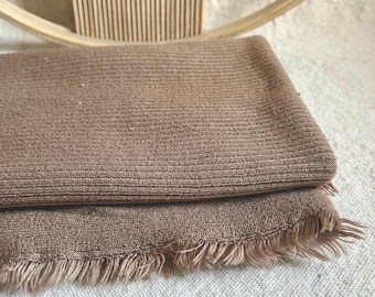 Heavy Cotton Ribbed Sweater Knit Gingerbread Fabric by the Half Yard Cozy Textured Stretch Knit for Sweaters Cardigans