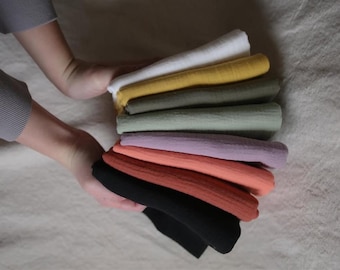 Tela texturizada suave y transpirable de doble gasa de algodón pesado para ropa, mantas de bebé, decoración del hogar, proyectos de costura DIY.