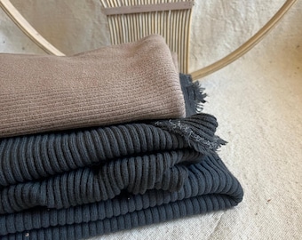 Heavy Cotton Ribbed Sweater Knit Fabric by the Half Yard Cozy Textured Stretch Knit for Sweaters Cardigans Modern Fabric For Sewing