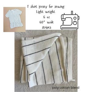 Tessuto in jersey a righe bianche e nere con motivo a righe in misto cotone per magliette, confezione da cucire per abbigliamento da casa, tessuto in maglia di cotone bianco