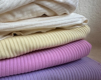 Premium 6x3 Rib Knit Fabric by the Half Yard Cotton Spandex Stretch Rib Knit USA Milled Heavyweight Ribbing for Cuffs & Garments
