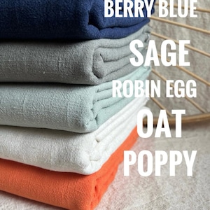 Washed Slub Linen Soft Textured Breathable Fabric for Sewing Apparel Home Décor Modern Dressmaking Projects