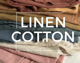 Linen Cotton Blend Woven Dress Fabric Breathable Eco-Friendly Textile for Spring Fashion Dressmaking Modern Sewing Projects