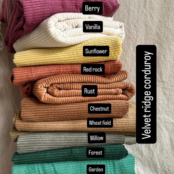 Velvet Ridge Corduroy – Soft Wide Wale 100% cotton