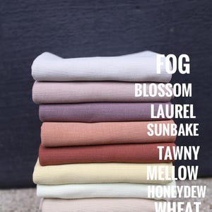 Organic Cotton 2x1 Rib Knit Soft Stretchy Breathable Fabric for Sewing Clothing Neckband  Cuffs Cozy Apparel Projects Modern Fabric
