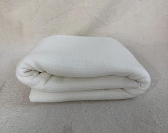 Baumwoll-Elasthan-Stoff Weiß Stretch Rippenmuster für Manschetten Bündchen & T-Shirts Weicher haltbarer Bekleidungsstoff von der halben Hof