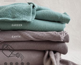 Cotton Waffle Knit Fabric by the Half Yard | Soft Breathable Textured Knit for Apparel & Baby Clothing