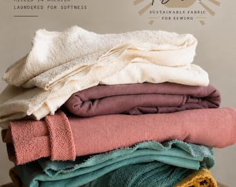 Organic Large Loop American Milled French Terry Soft Cozy, Eco-Friendly Cotton Fabric Perfect for Sewing Apparel  Loungewear