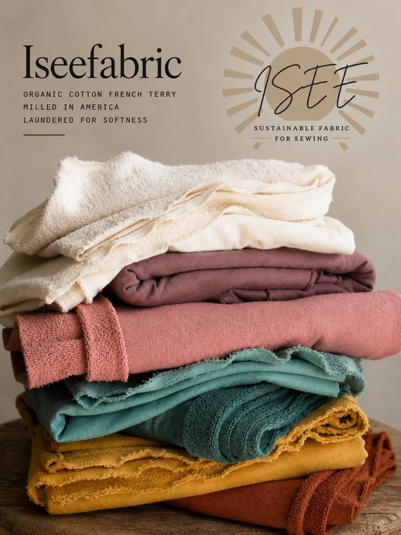 Organic Large Loop American Milled French Terry Soft Cozy, Eco-Friendly Cotton Fabric Perfect for Sewing Apparel  Loungewear