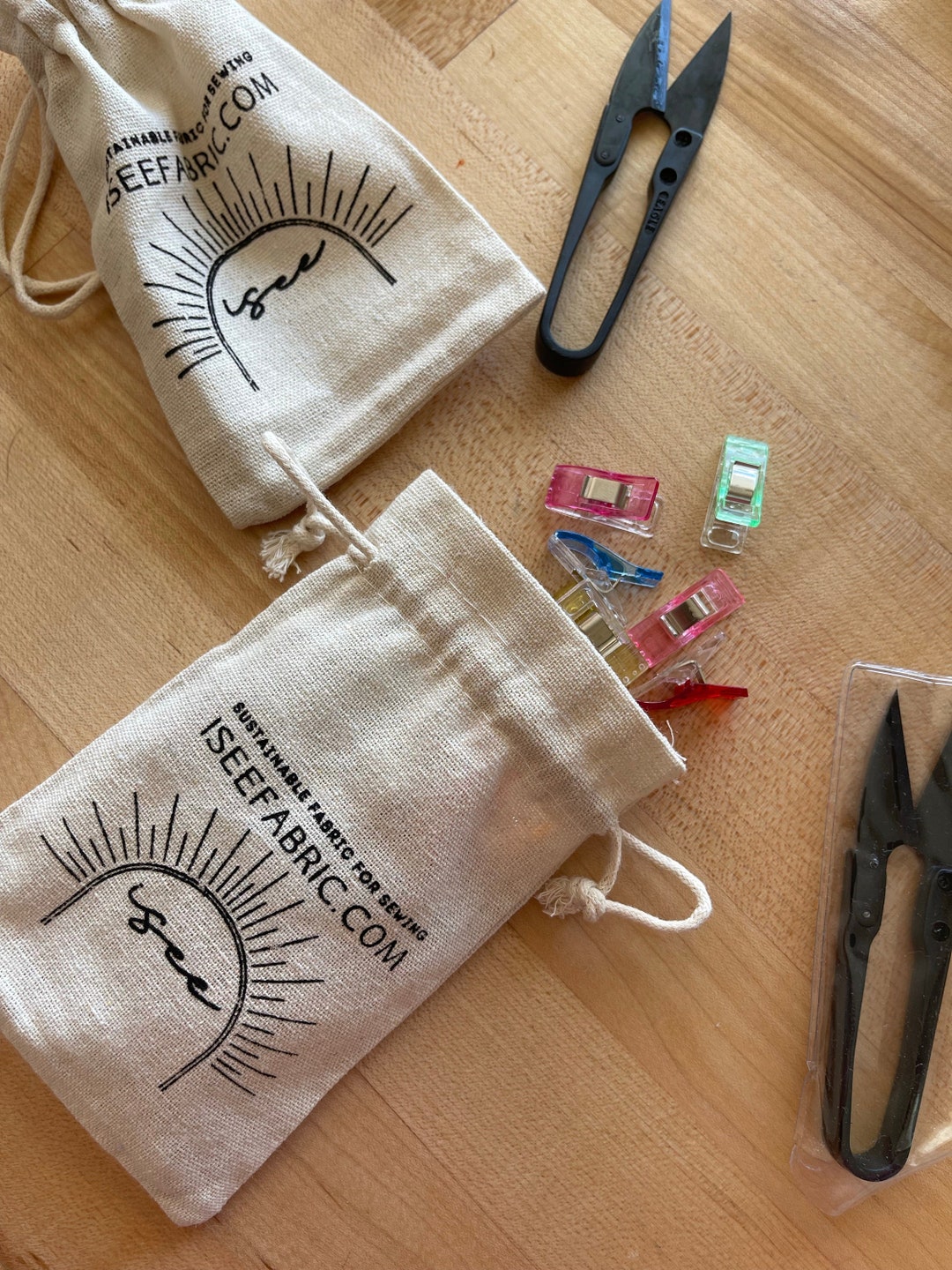 Clips for Sewing With Organic Cotton Bag Gift for Sewing Lover Craft