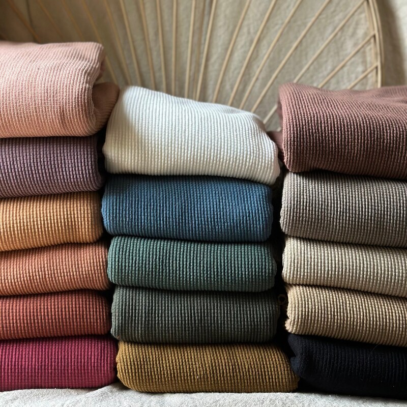 Organic Waffle Knit Fabric Etsy