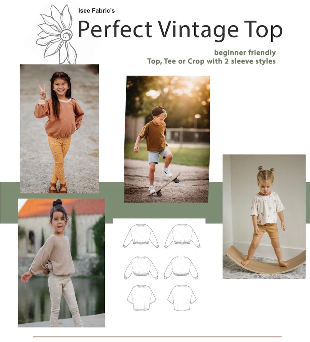 Box Tshirt PDF Sewing Pattern for Kids Beginner Friendly Long or Short ...