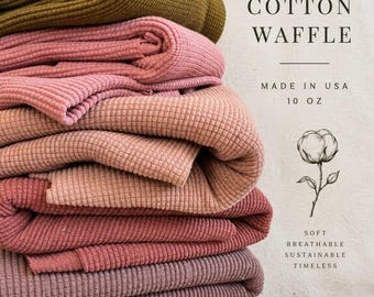 Organic Cotton Waffle Box Thermal Soft, Breathable Eco-Friendly Knit Fabric Sewing Apparel Baby Clothes Loungewear Modern Fabric For Sewing