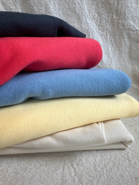 1x1 Rib Knit Fabric by the Half Yard 100% Cotton USA Milled Soft Stretch Rib Knit for Cuffs Tops & Loungewear Premium Apparel Fabric