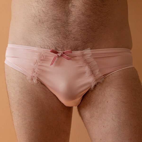 Diva / Pink satin adult sissy ruffle panties / fetish / sissy / crossdresser