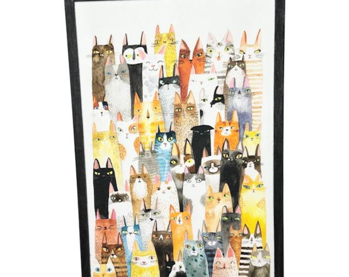 Framed 'Cats' Art Print