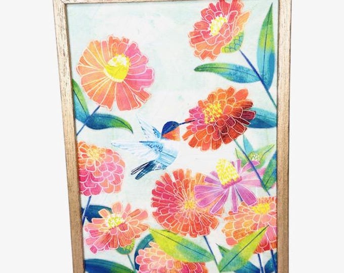 Framed Canvas Art Titled, "Hummer" by Stephanie Fizer Coleman (5x7)