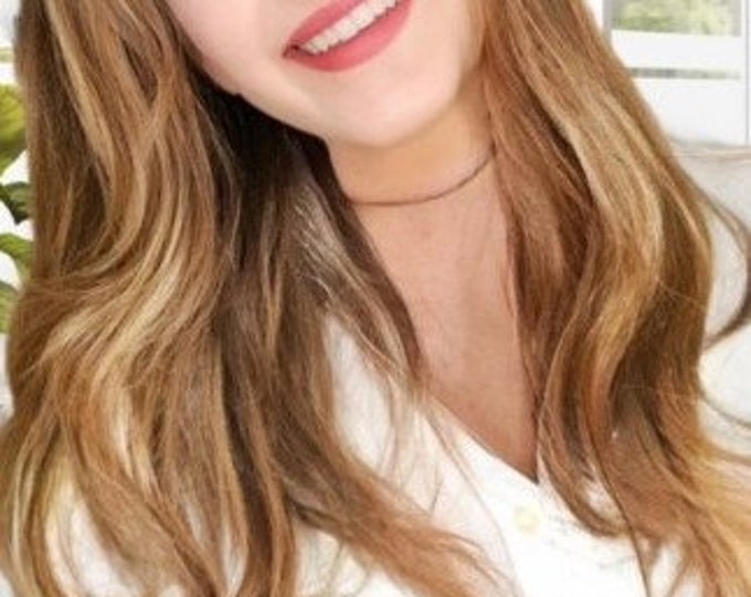 Tan Suede Leather Choker, Minimalist Elegant Necklace