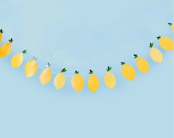 Lemon Party Bunting 2.5 metres, Amalfi Themed Party, Lemon Themed Party, Mediterranean Summer Party Decorations