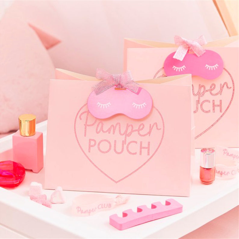 5 Pink Pamper Party Bags Pink Party Bags Pink Loot Bags Etsy UK