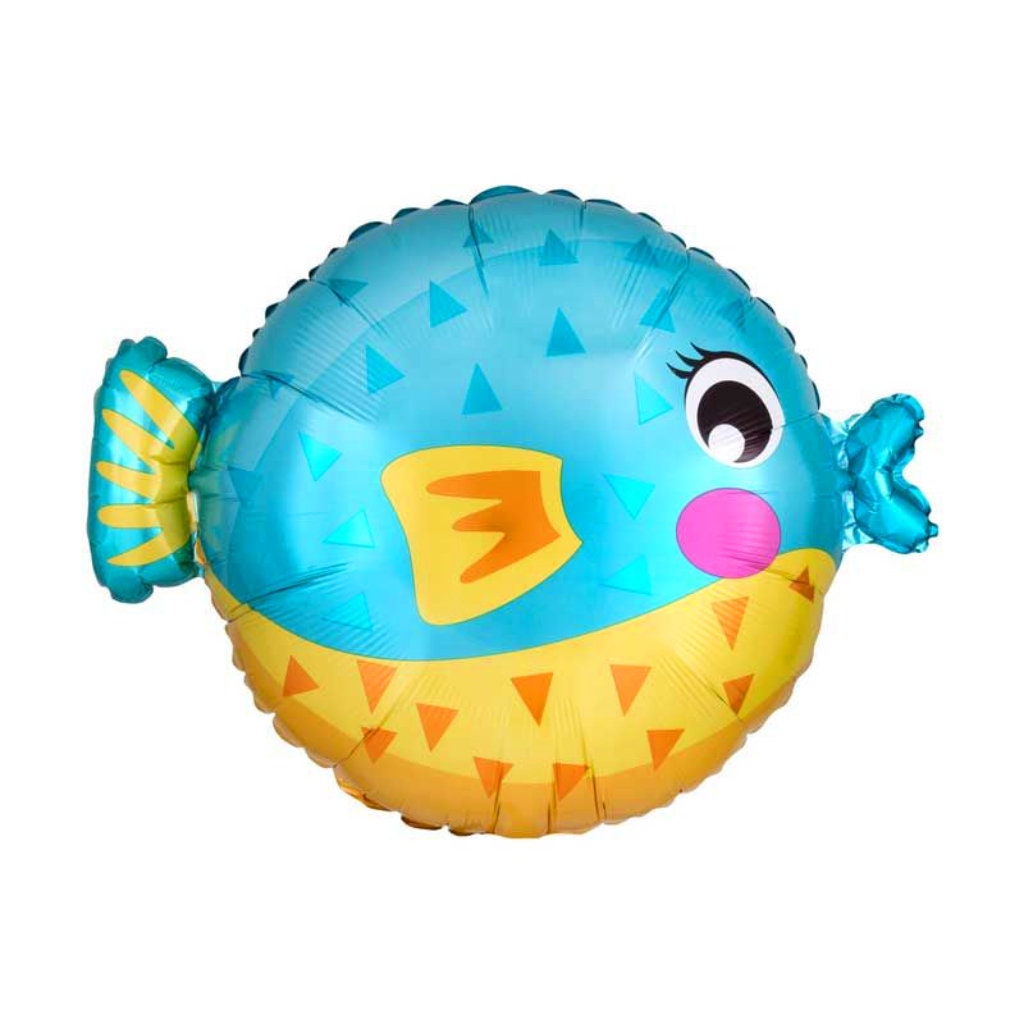Puffer Fish Foil Balloon, Large Puffer Fish Balloon, 19 Inch