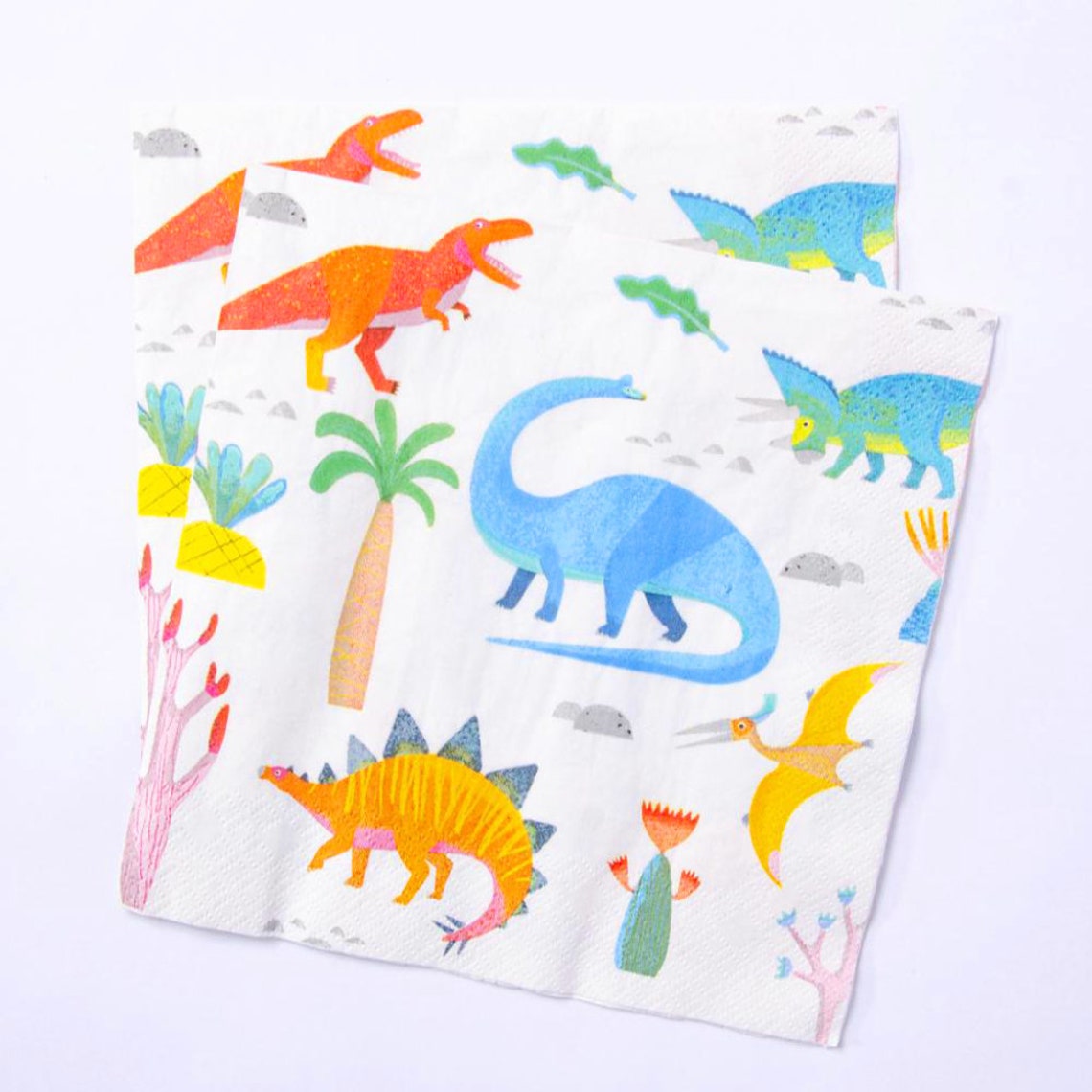 20 Dinosaur Party Paper Napkins Dinosaur Birthday Etsy UK