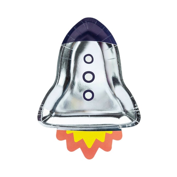 6 Space Ship Party Plates, Space Party, Space Party Decorations, Space Birthday Party, Children's Space Party