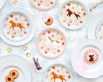 6 Pony Horse Party Paper Plates, Girls Birthday Party, Horse Tableware, Pony Birthday Partyware, Pony Horse Plates