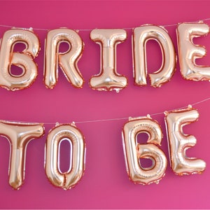 Rose Gold Bride To Be Balloon Bunting, Hen Party Balloons, Bridal Shower Decoration