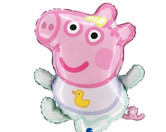 23 inch Peppa Pig Baby Evie Foil Balloon, Peppa Pig Party Supplies, Peppa Pig Party Decorations, Baby Evie Foil Balloon, Peppa Pig Decor