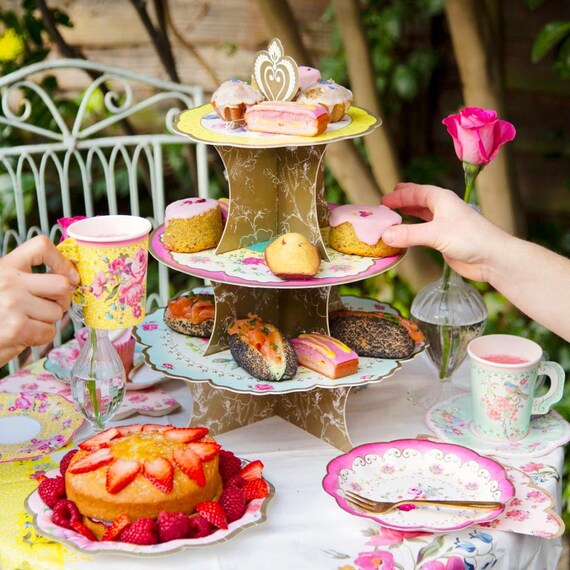3 Tier Cake Stand Tea Party Cake Stand Afternoon Tea Party Etsy UK