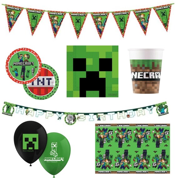 Minecraft Party Favors & Decorations Bundle - Officially Licensed Birthday Party Supplies By