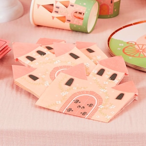 16 Princess Castle Napkins, Princess Birthday Party Decorations, Princess Party Theme, Princess Party Supplies, Princess Napkins, Castle