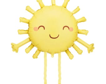 Walking Sun Foil Balloon, Sunshine Balloon, Sun Foil Balloon, Summer Themed Balloons, Summer Party Decorations