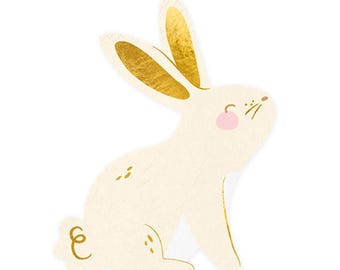 Cute Bunny Shaped Paper Napkins x 20, Baby Shower Napkins, 1st Birthday Napkins, Farm Themed Decor