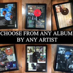 Request a Custom Framed Album Plaque By Any Artist - Home Decor | Wall Art | Poster | Custom Gift | Collage | Montage | Room Decor | Music