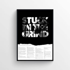 Nipsey Hussle - Stucc In The Grind Lyric Poster [DIGITAL DOWNLOAD] - Home Decor|Wall Art|Hip Hop/Rap Music|Album Poster|Motivational Quotes