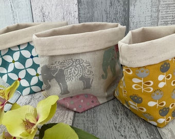 Fabric storage baskets. Gift for her. Free P&P