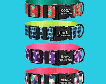 Personalized Polyester Dog Collar with Leash: Custom Puppy ID