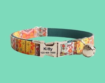 Personalisiertes Kätzchen Halsband: Verstellbares Katzenhalsband mit Glöckchen